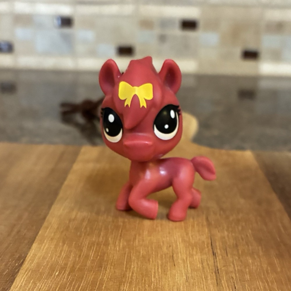 LPS Littlest Pet Shop Checkers Raspberry Red Horse Lucky Pets Figure 2"